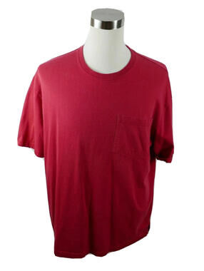 Duluth Trading Co Mens Cotton Red Longtail Pocket T Shirt L
